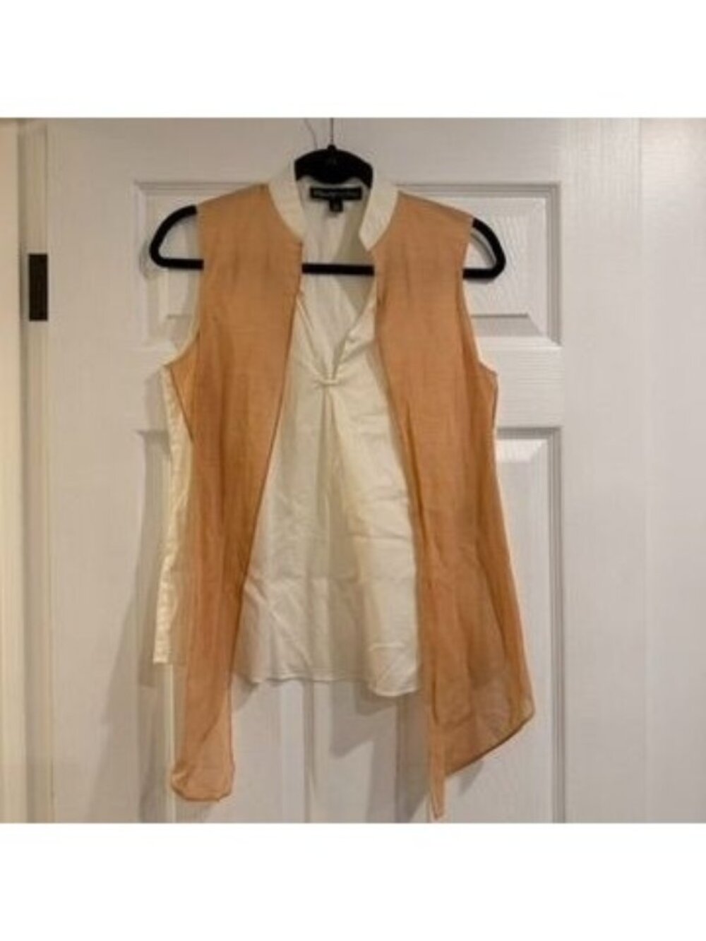 Elizabeth and James Cotton Blend Layered Sleeveless Draped Blouse Size XS